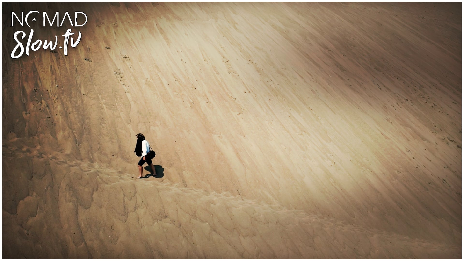 Myth of Sisyphus - Man Climbs Endless Sand Dune