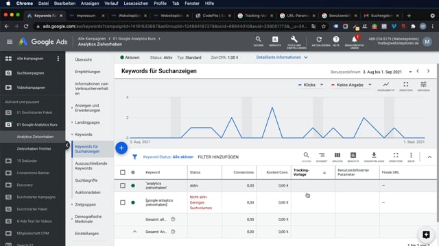 Benutzerdefinierte Parameter im Google Ads