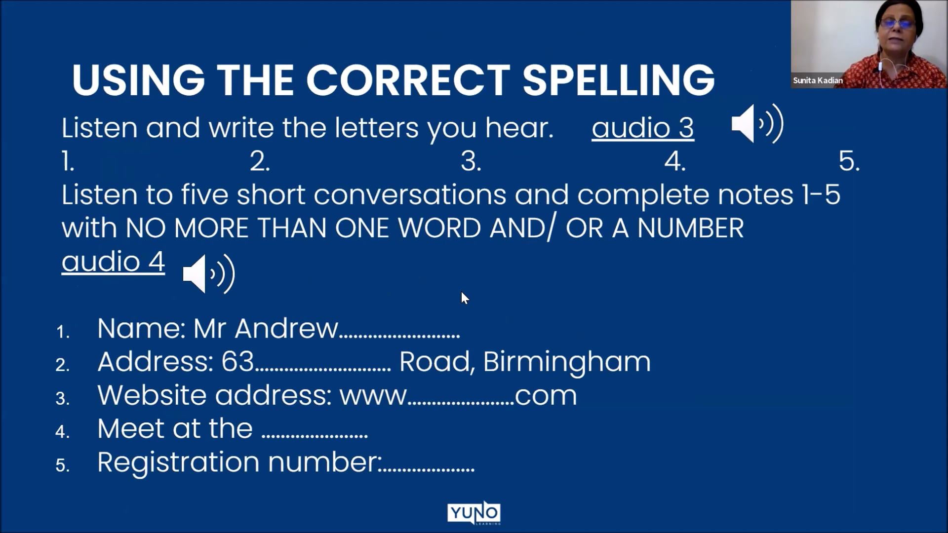 IELTS Listening Using the Correct Spelling Yuno Learning