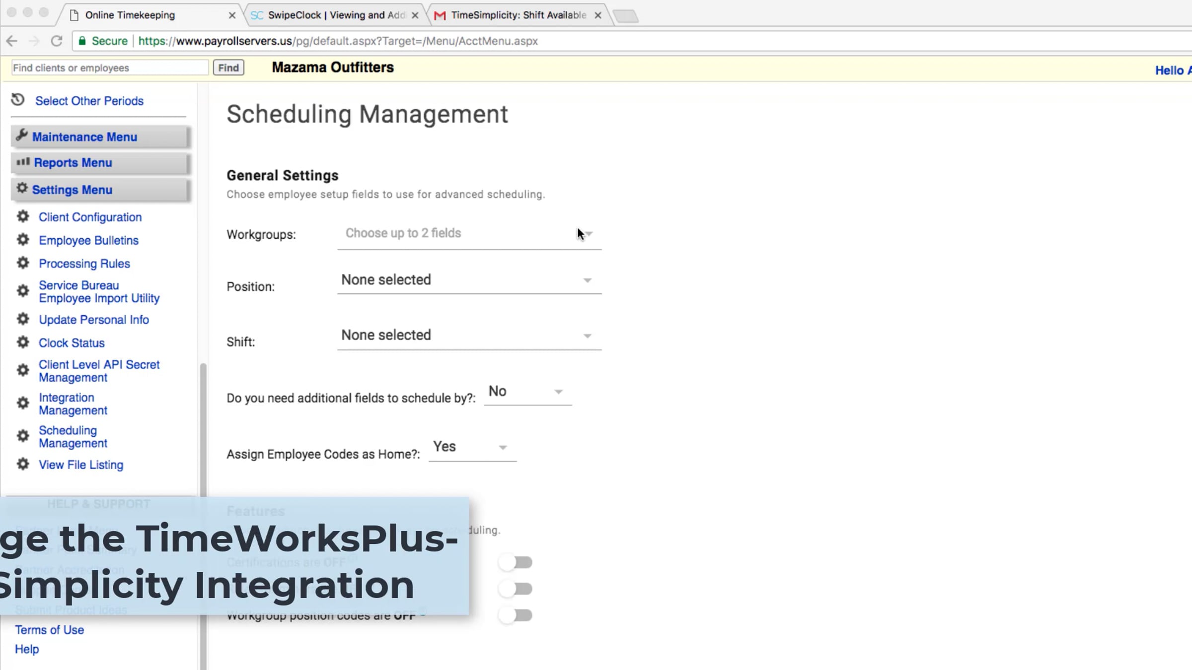 Manage the TimeWorksPlus - TimeSimplicity Integration | Videos & Movies ...