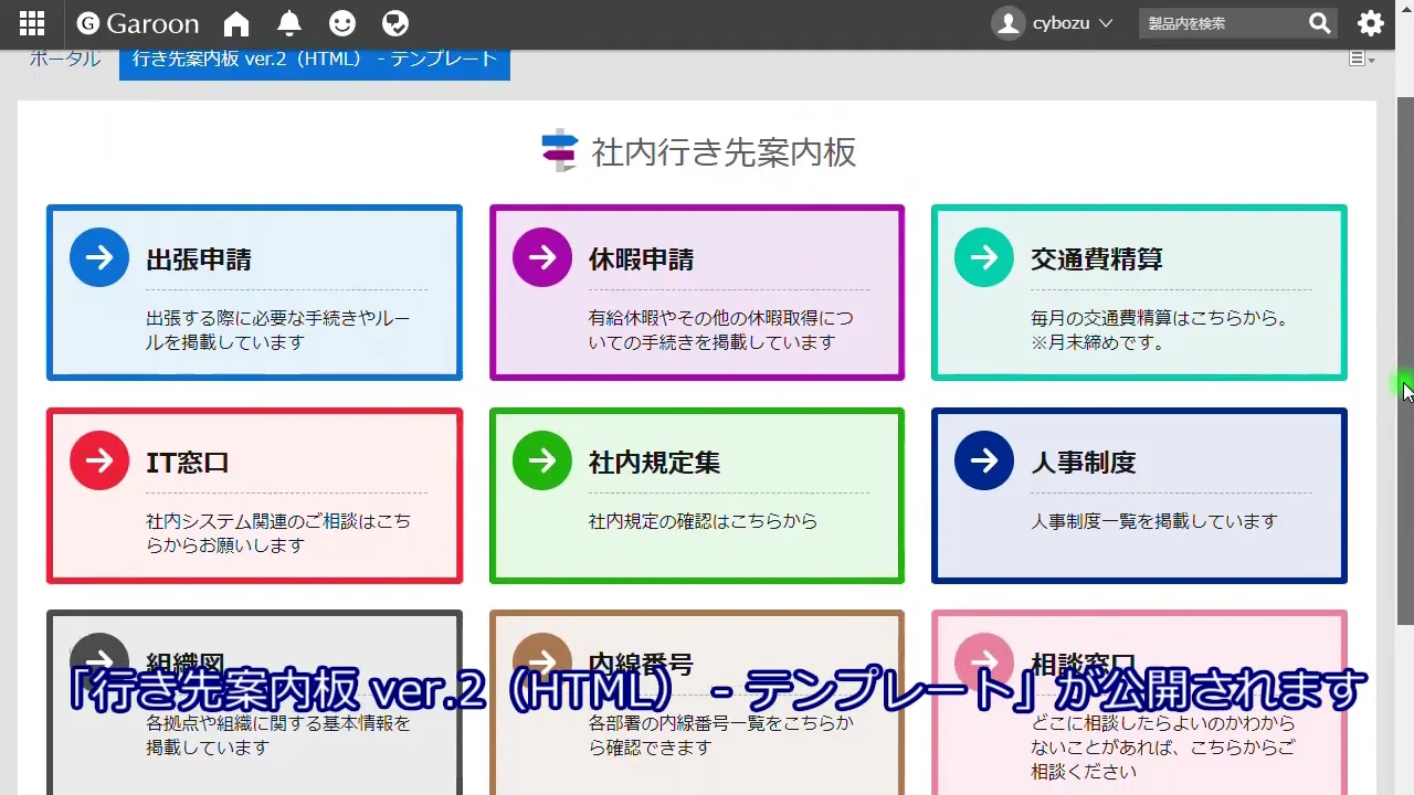 行き先案内板 ver.2(HTML)- テンプレート編  