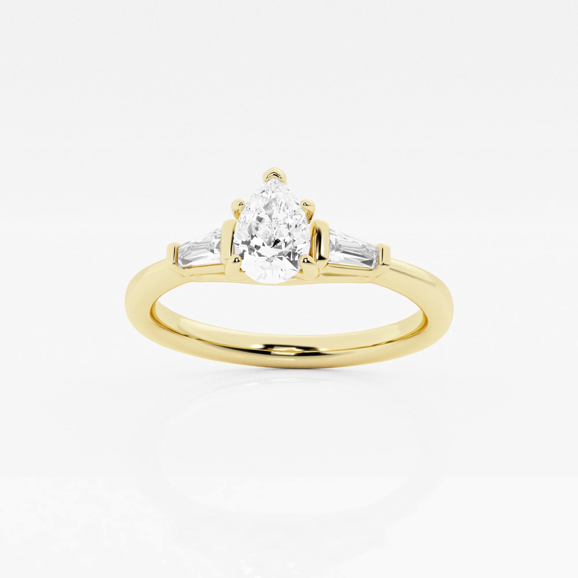 product video for 2/3 ctw Pear Lab Grown Diamond Baguette Sides Engagement Ring