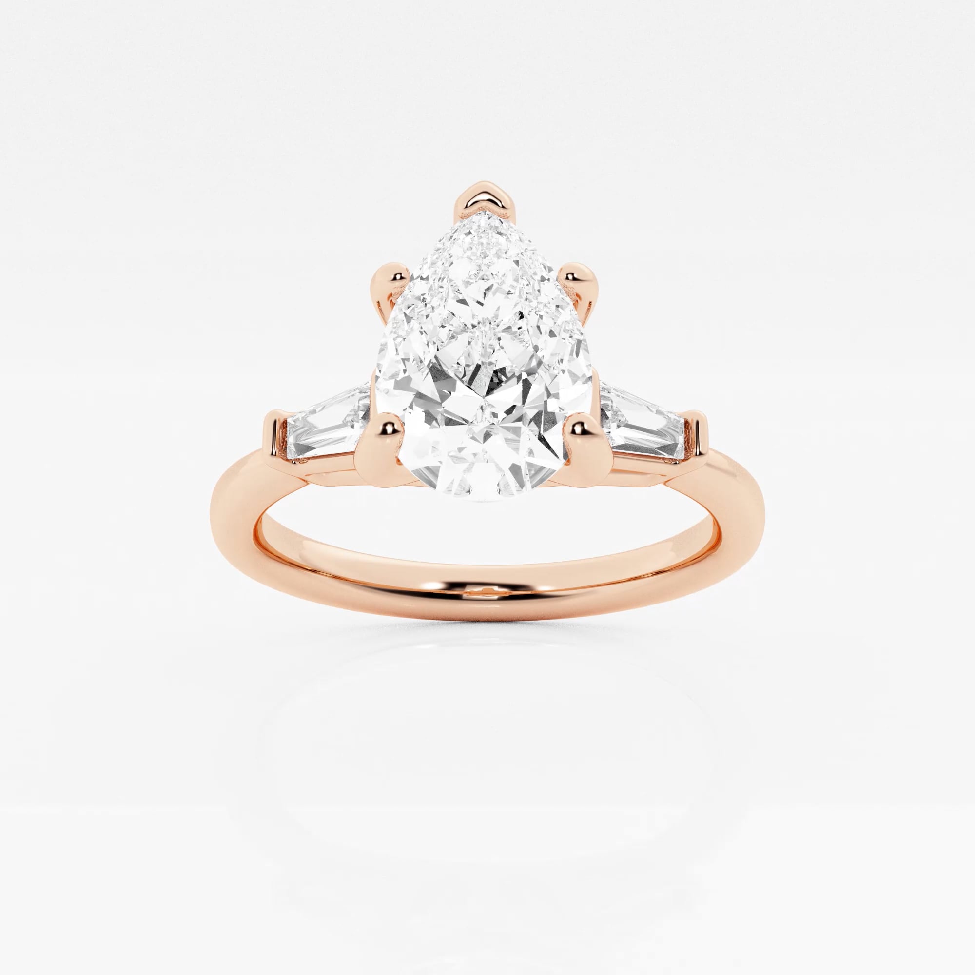 product video for 2 1/4 ctw Pear Lab Grown Diamond Baguette Sides Engagement Ring