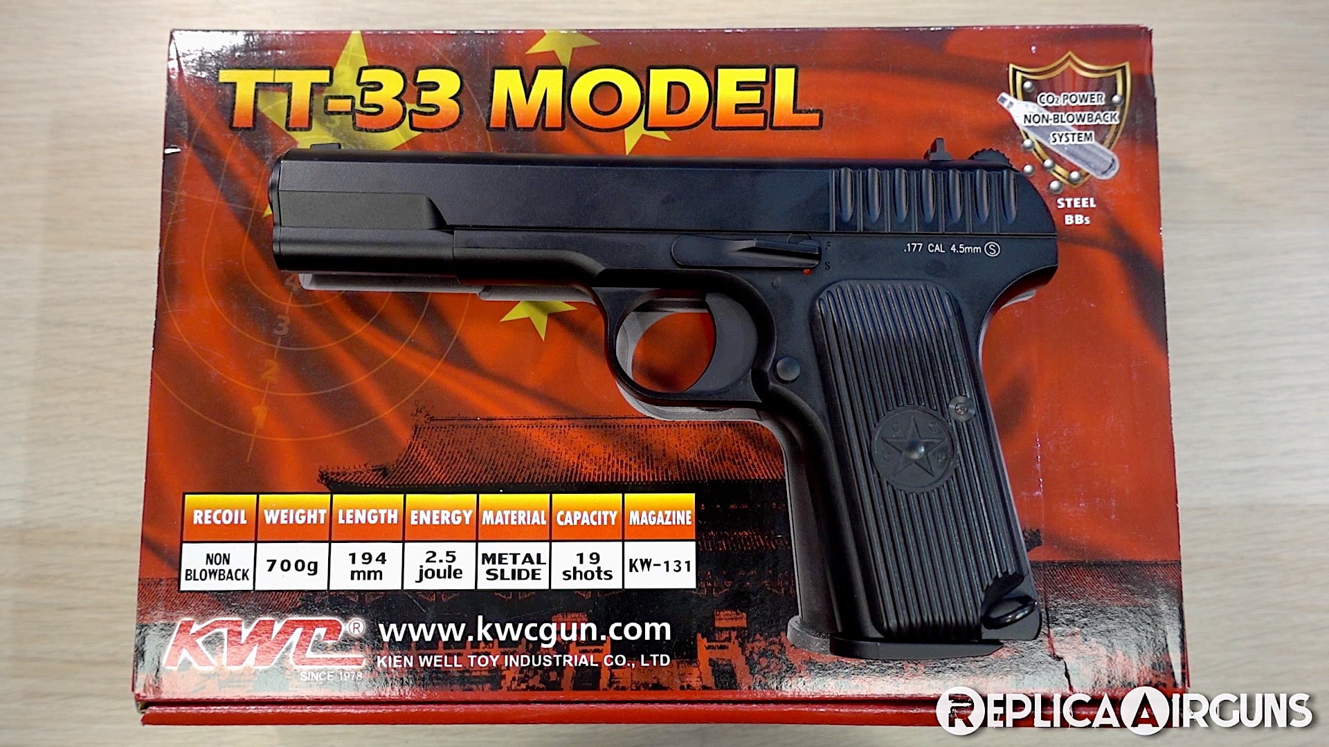 KWC Model TT-33 CO2 SAO Non-Blowback BB Pistol Table Top Review