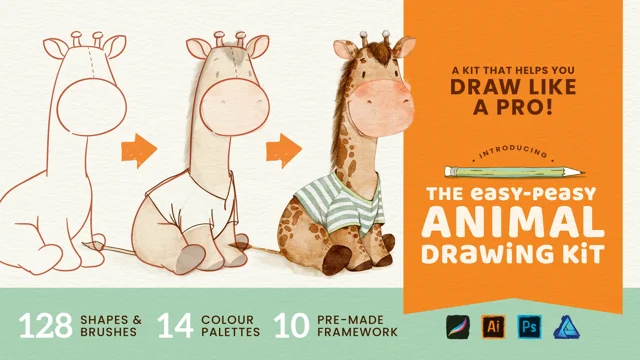 Easy Peasy Animal Drawing Kit - Design Cuts