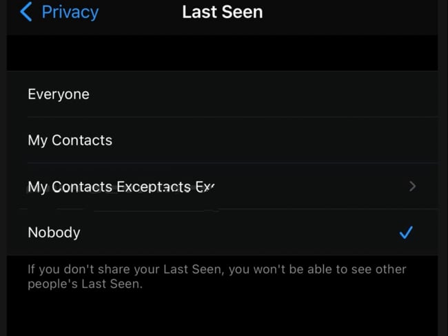 Neue WhatsApp Funktion "Kontakte ausgenommen"