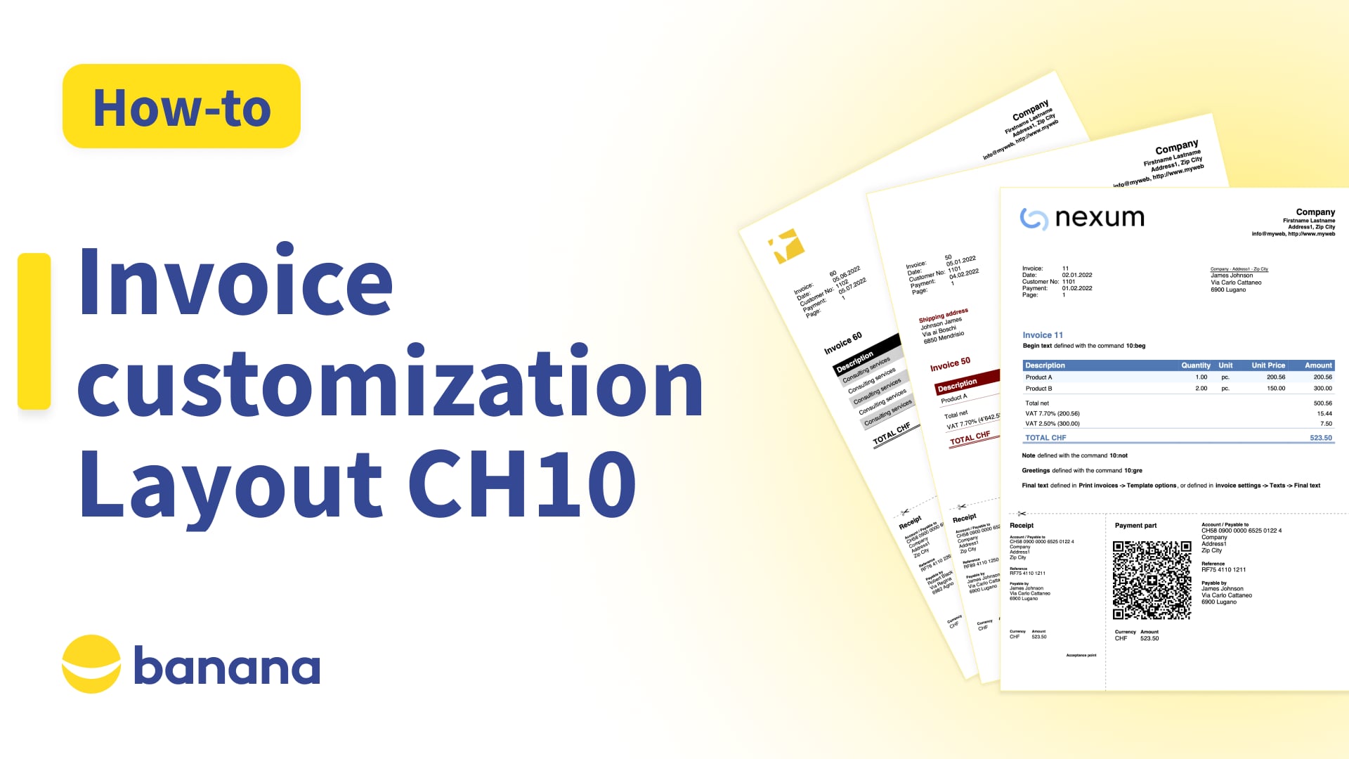 Invoice customization with Swiss QR Code (Layout CH10) on Vimeo