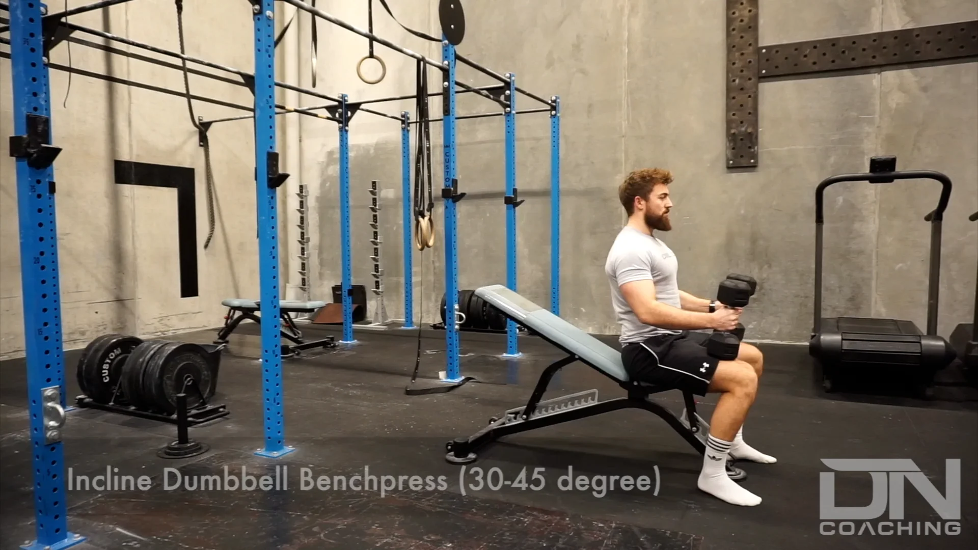 Incline Dumbbell Benchpress 30 45 degree