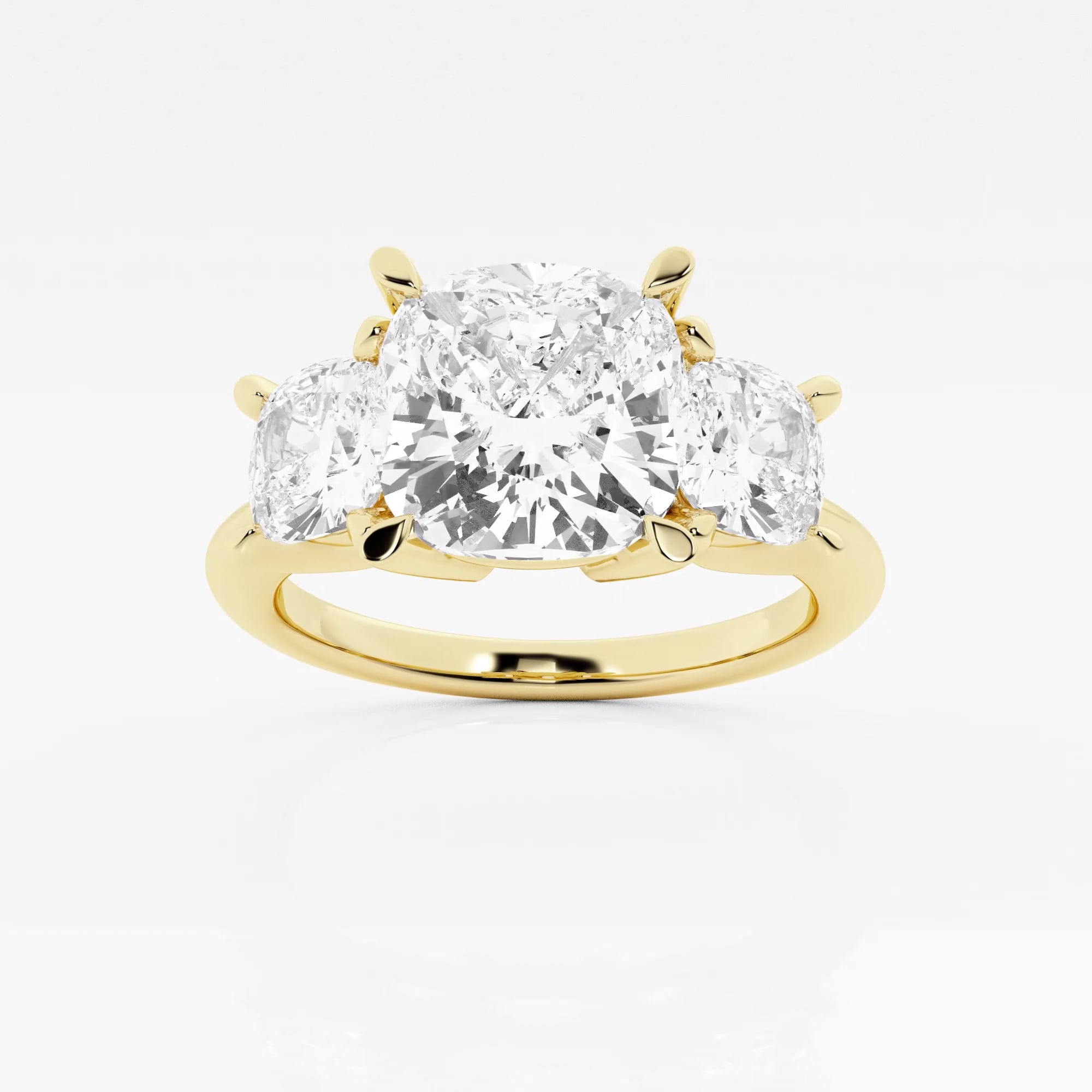 product video for 5 ctw Cushion Lab Grown Diamond Three-Stone Ring