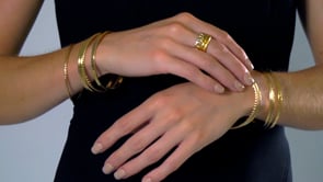 18kt Gold Over Sterling Jewelry Set Five Textured Bangle Bracelets