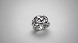Italian Sterling Silver Wide Braided Ring