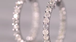 2.00 ct. t.w. Diamond Inside-Outside Hoop Earrings in Sterling Silver