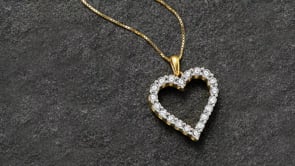 30 ct. t.w. Diamond Heart Pendant Necklace in 18kt Gold Over Sterling