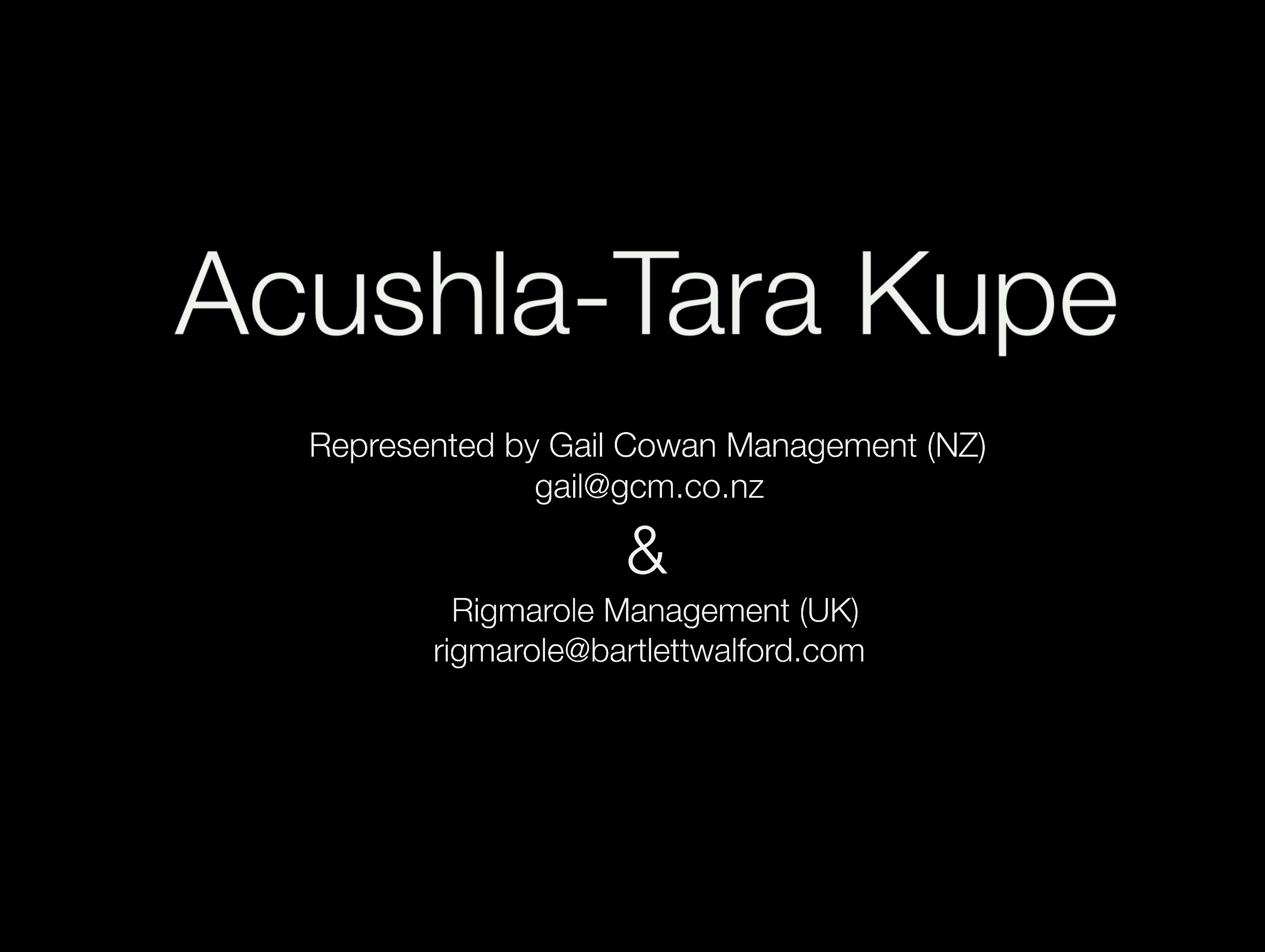 Acushla-Tara Kupe Showreel 2021 on Vimeo
