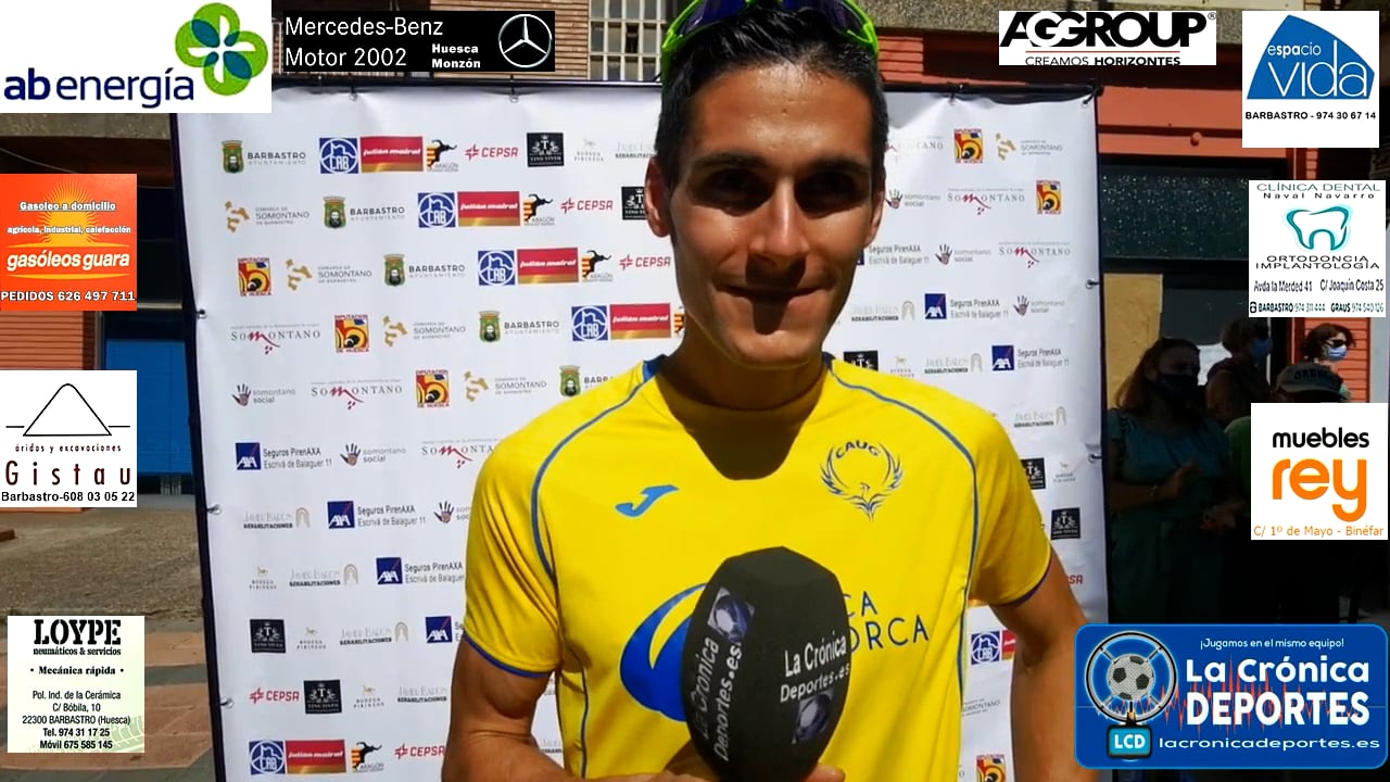 JESÚS OLMO (Ganador Masculino Media Maratón Vino Somontano)   ( 29 Edición ) Medio Maratón Ruta Vino Somontano y el 2º Cuarto de Maratón Campeonato de Aragón.  Organiza Club Atletismo Barbastro