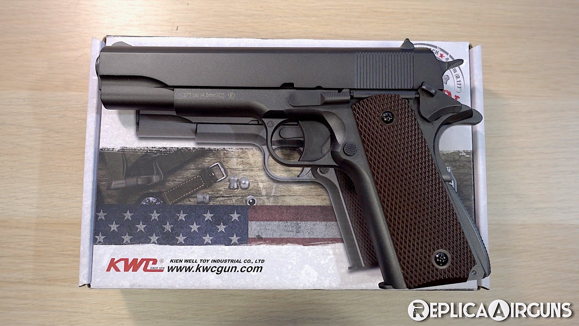 KWC M1911 Non-Blowback CO2 Pellet Pistol Table Top Review