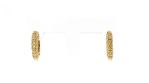 25 ct. t.w. Pave Diamond Hoop Earrings in 18kt Gold Over Sterling
