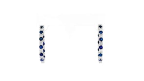 1.00 ct. t.w. Sapphire and 1.00 ct. t.w. Diamond Inside-Outside Hoop Earrings in Sterling Silver