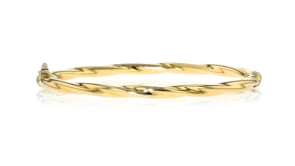 Italian 14kt Yellow Gold Oval Twisted Bangle Bracelet