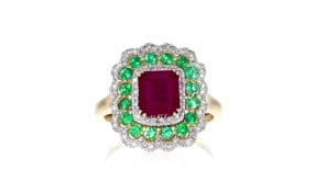 1.60 Carat Ruby, .40 ct. t.w. Emerald and .25 ct. t.w.
