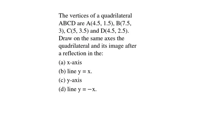 Reflection of 3 Vertices Over the x or y Axis (A)