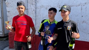 Els tres pilots de motos, al podi del Pla de Sant Tirs