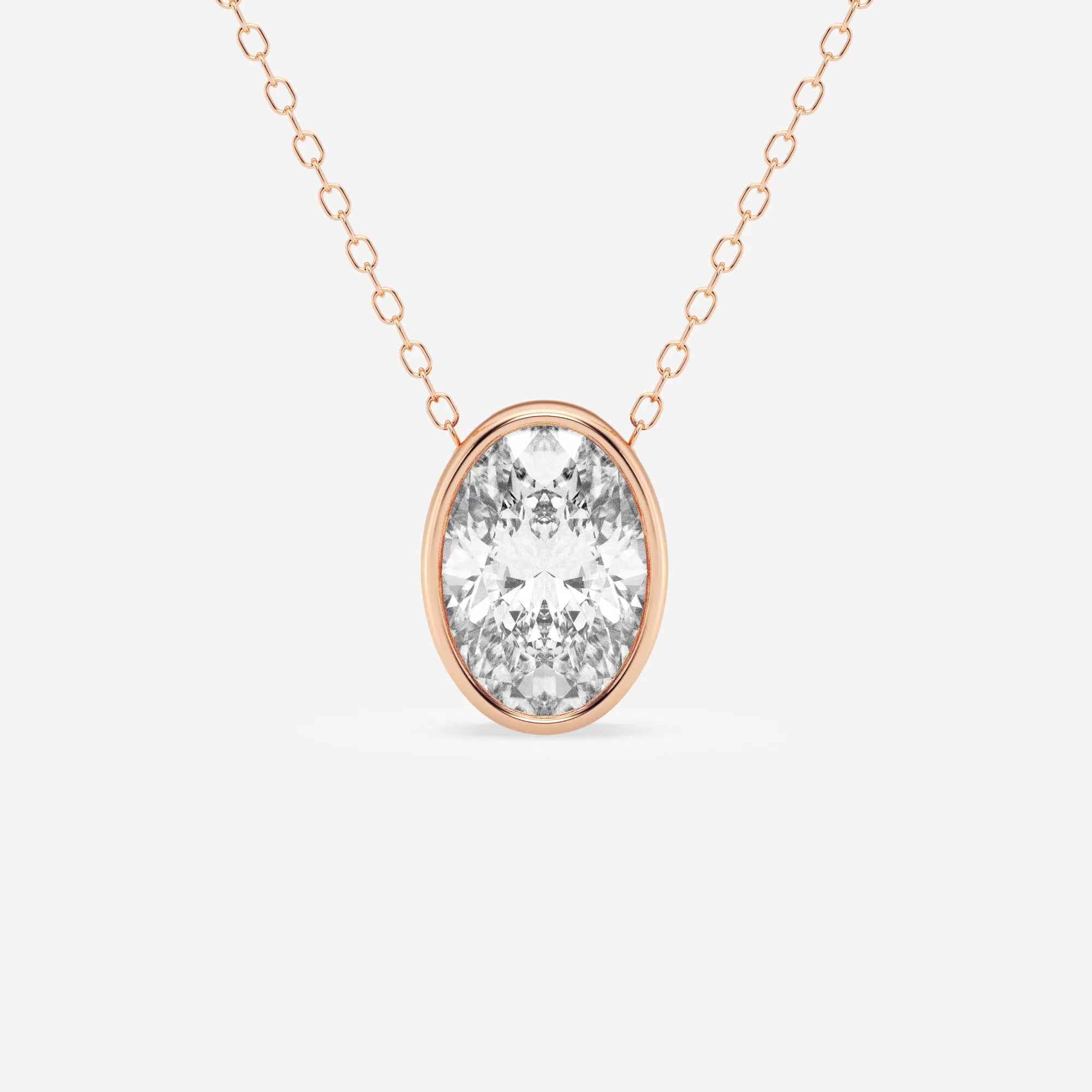 product video for 2 ctw Oval Lab Grown Diamond Bezel Set Solitaire Pendant with Adjustable Chain