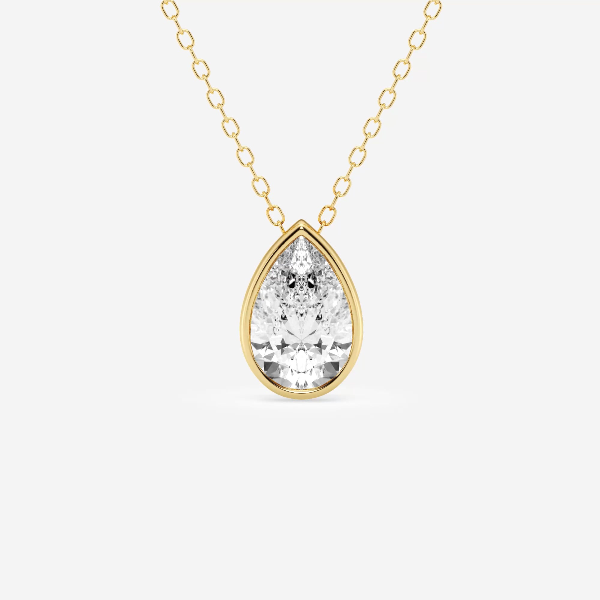 product video for 1 1/2 ctw Pear Lab Grown Diamond Bezel Set Solitaire Pendant with Adjustable Chain