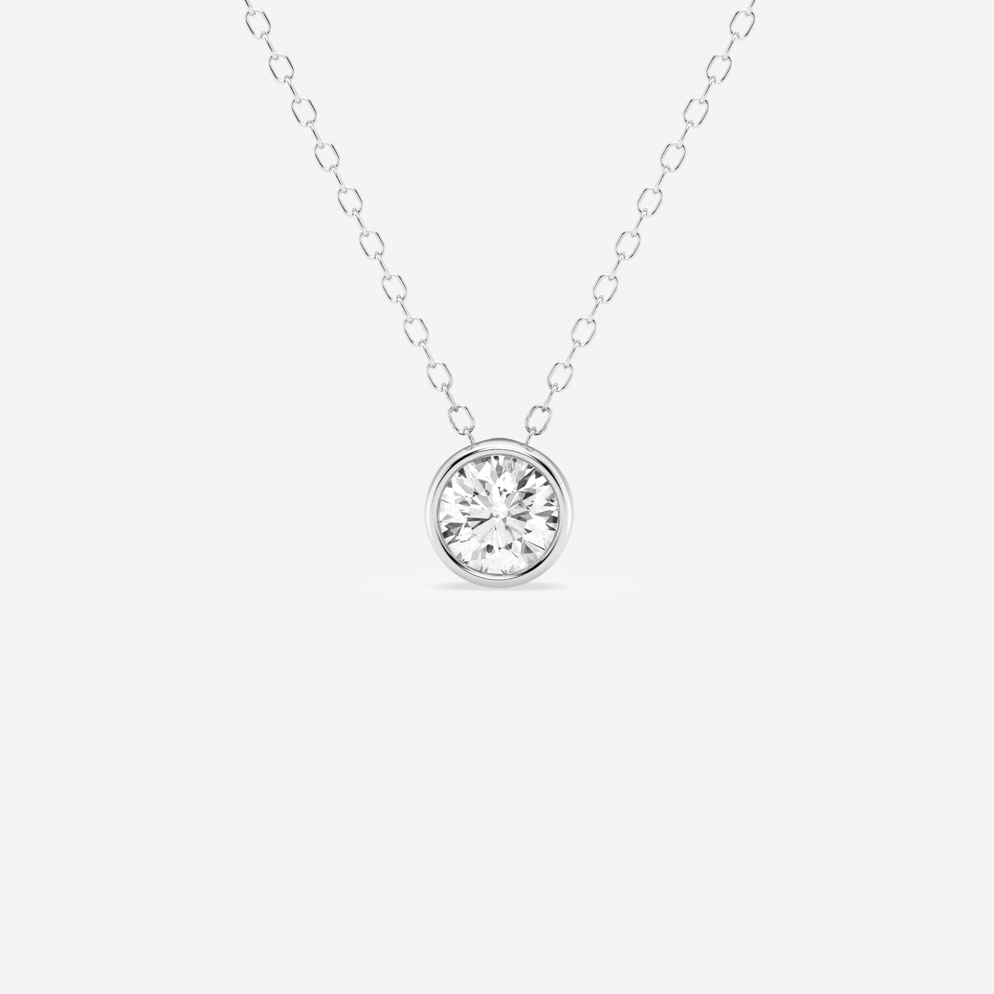 product video for 1/2 ctw Round Lab Grown Diamond Bezel Set Solitaire Pendant with Adjustable Chain
