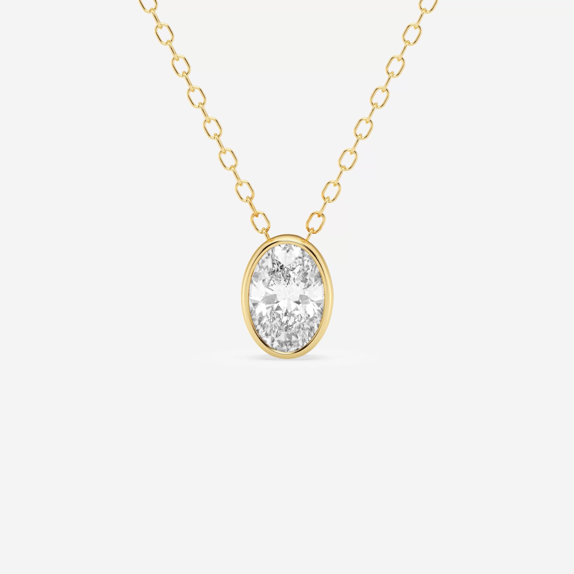 product video for 1/2 ctw Oval Lab Grown Diamond Bezel Set Solitaire Pendant with Adjustable Chain