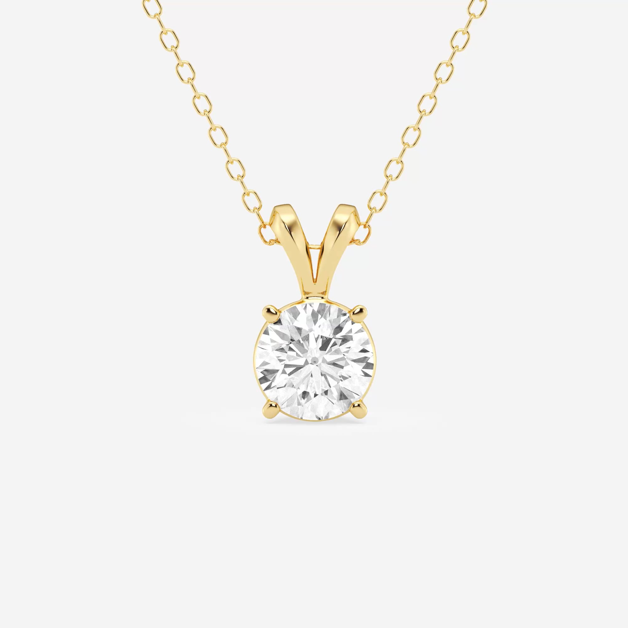 product video for 1 ctw Round Lab Grown Diamond Split Bail Solitaire Pendant with Adjustable Chain