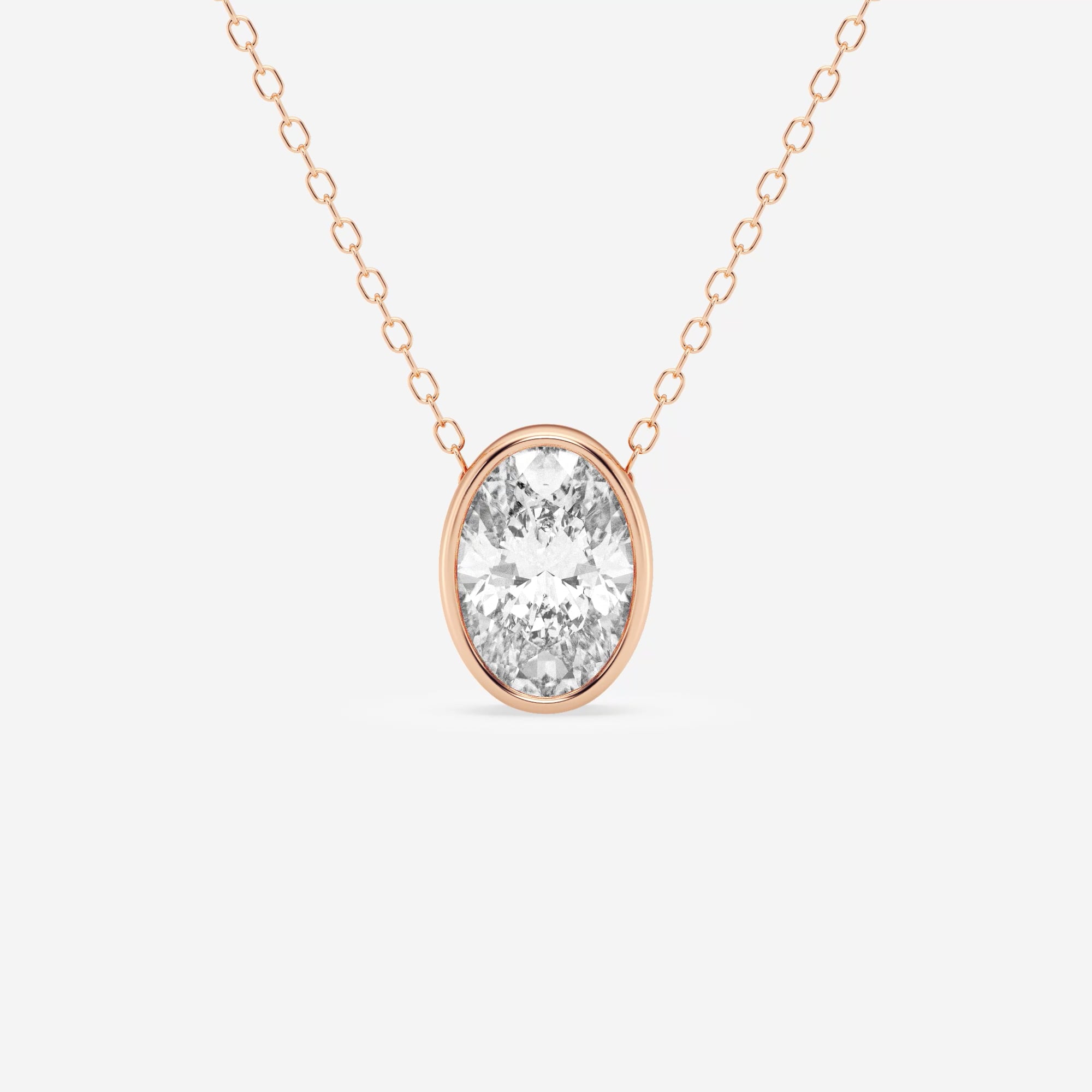 product video for 1 1/2 ctw Oval Lab Grown Diamond Bezel Set Solitaire Pendant with Adjustable Chain