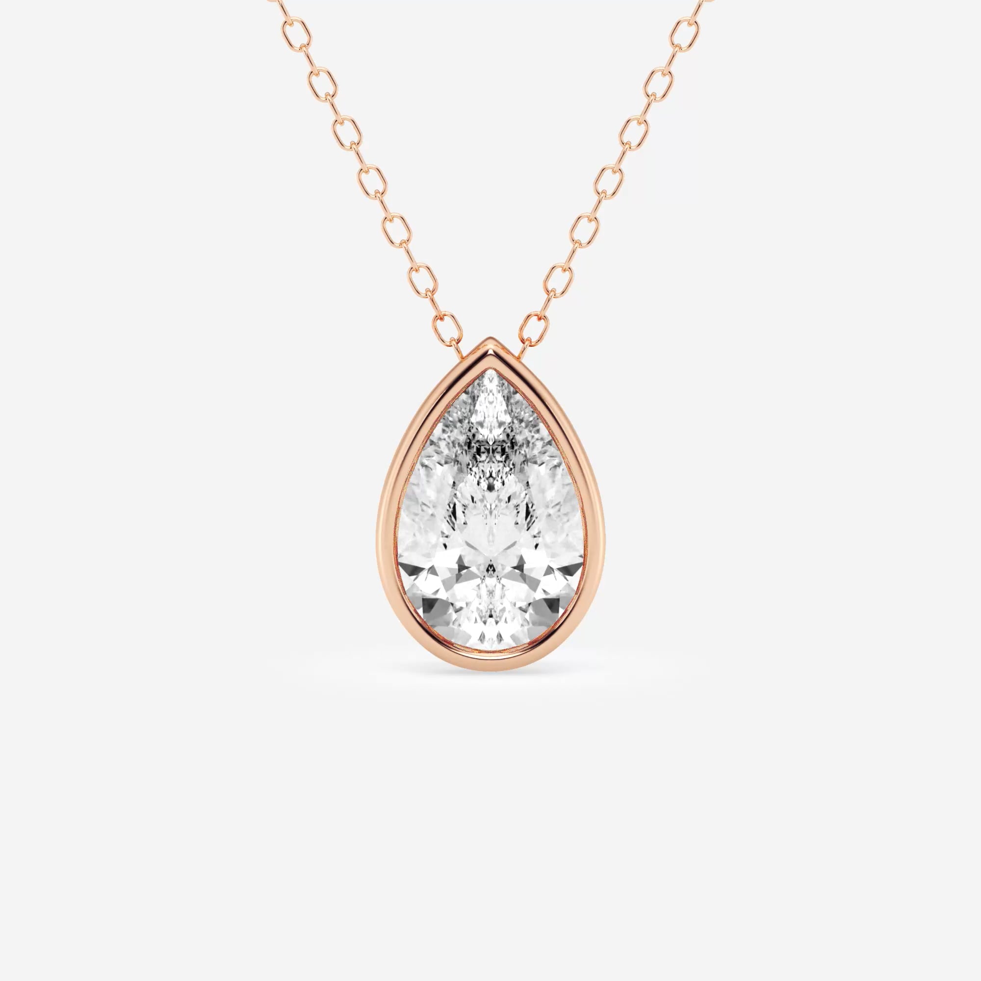 product video for 2 ctw Pear Lab Grown Diamond Bezel Set Solitaire Pendant with Adjustable Chain