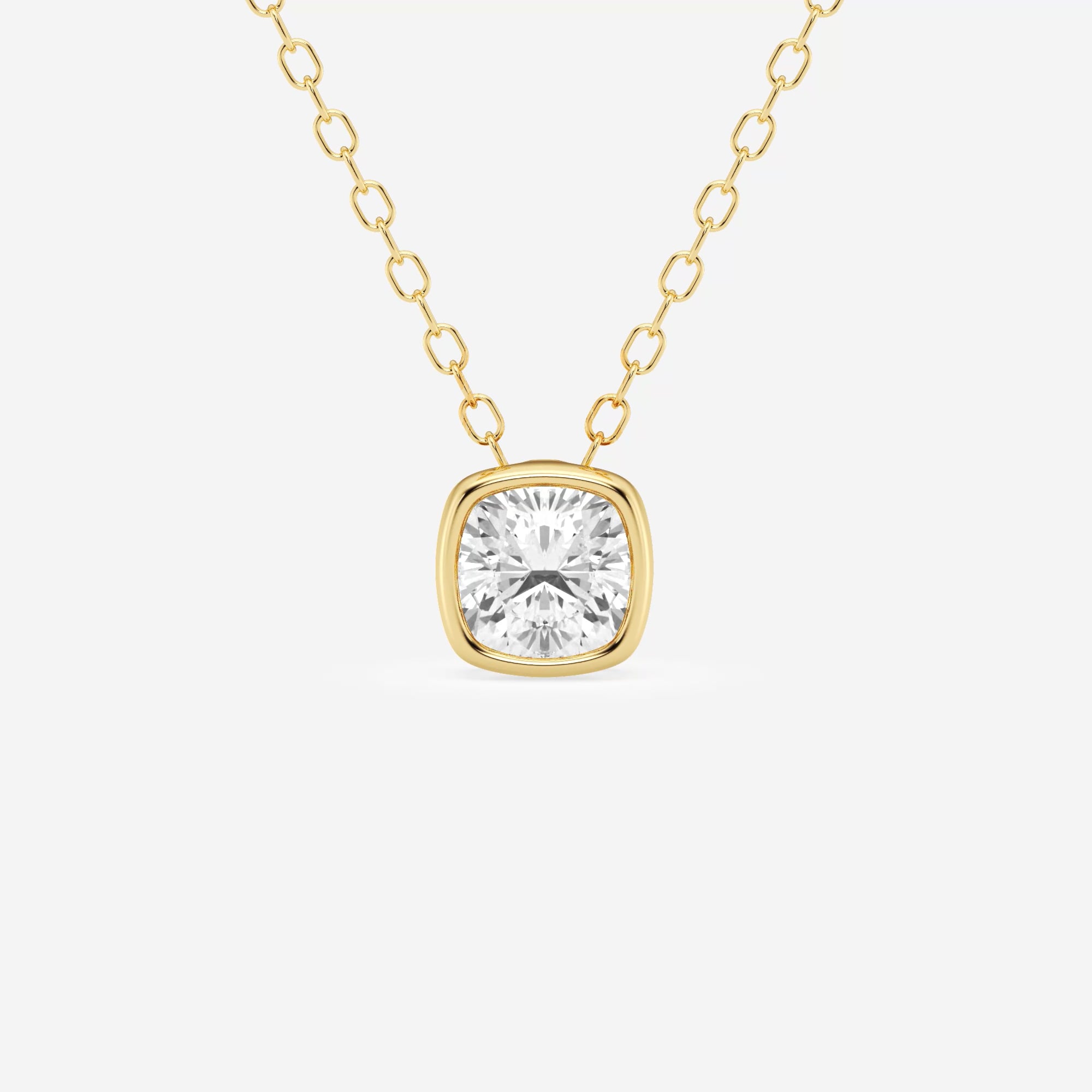 product video for 1/2 ctw Cushion Lab Grown Diamond Bezel Set Solitaire Pendant with Adjustable Chain
