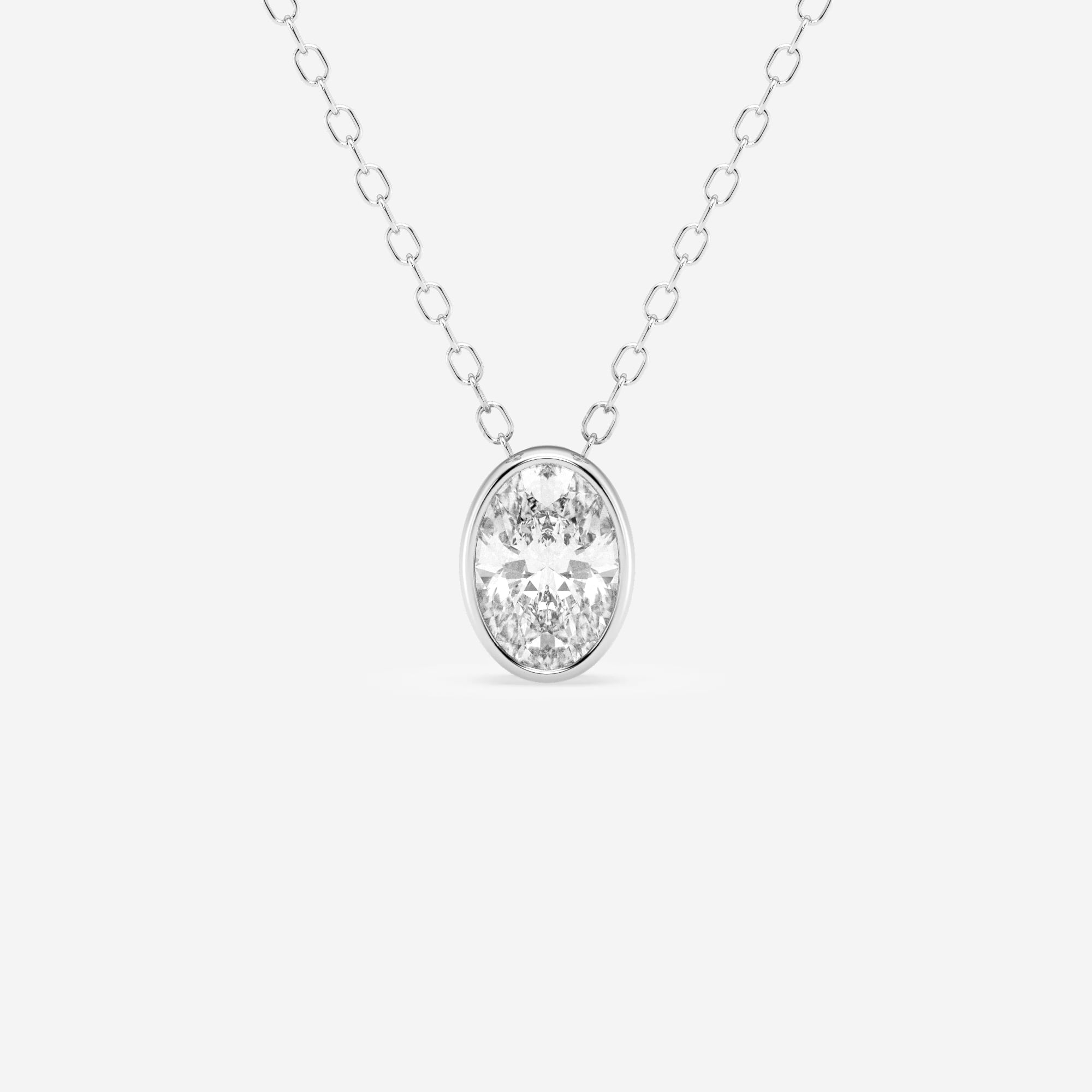 product video for 1/2 ctw Oval Lab Grown Diamond Bezel Set Solitaire Pendant with Adjustable Chain