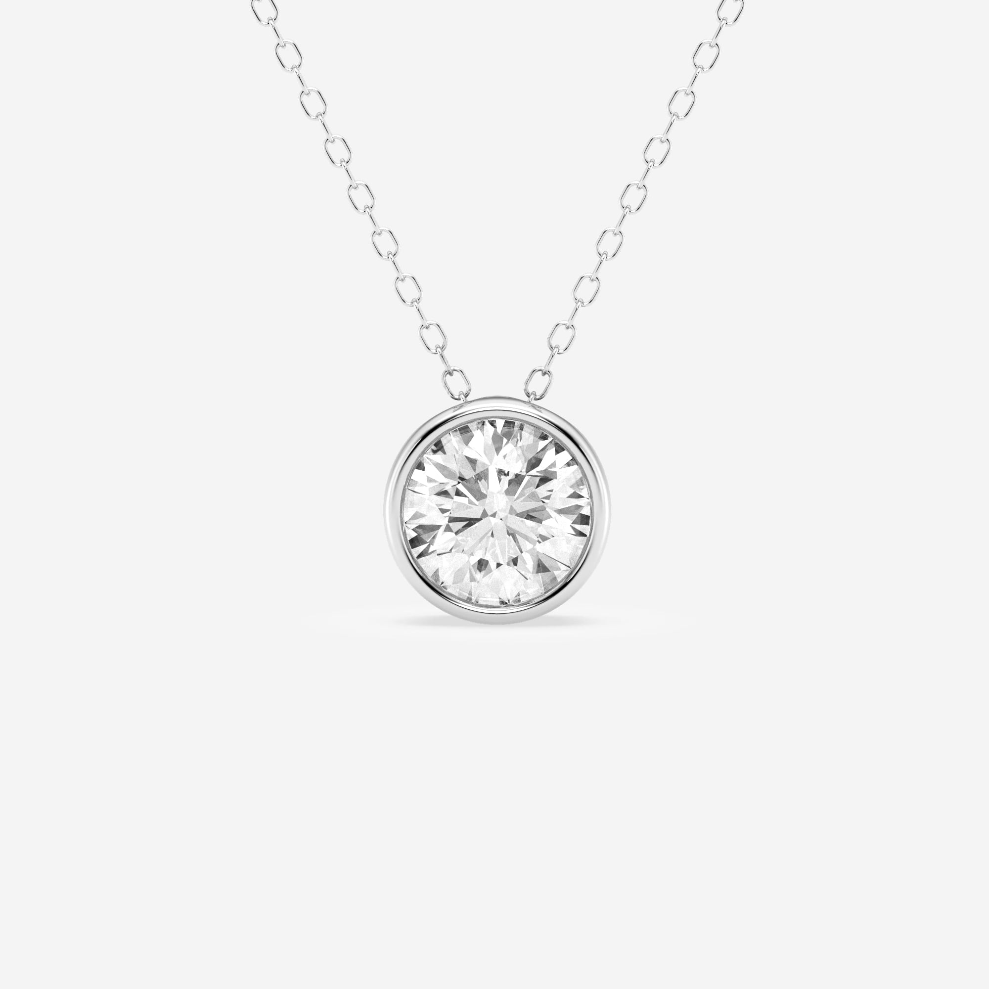 product video for 1 1/2 ctw Round Lab Grown Diamond Bezel Set Solitaire Pendant with Adjustable Chain