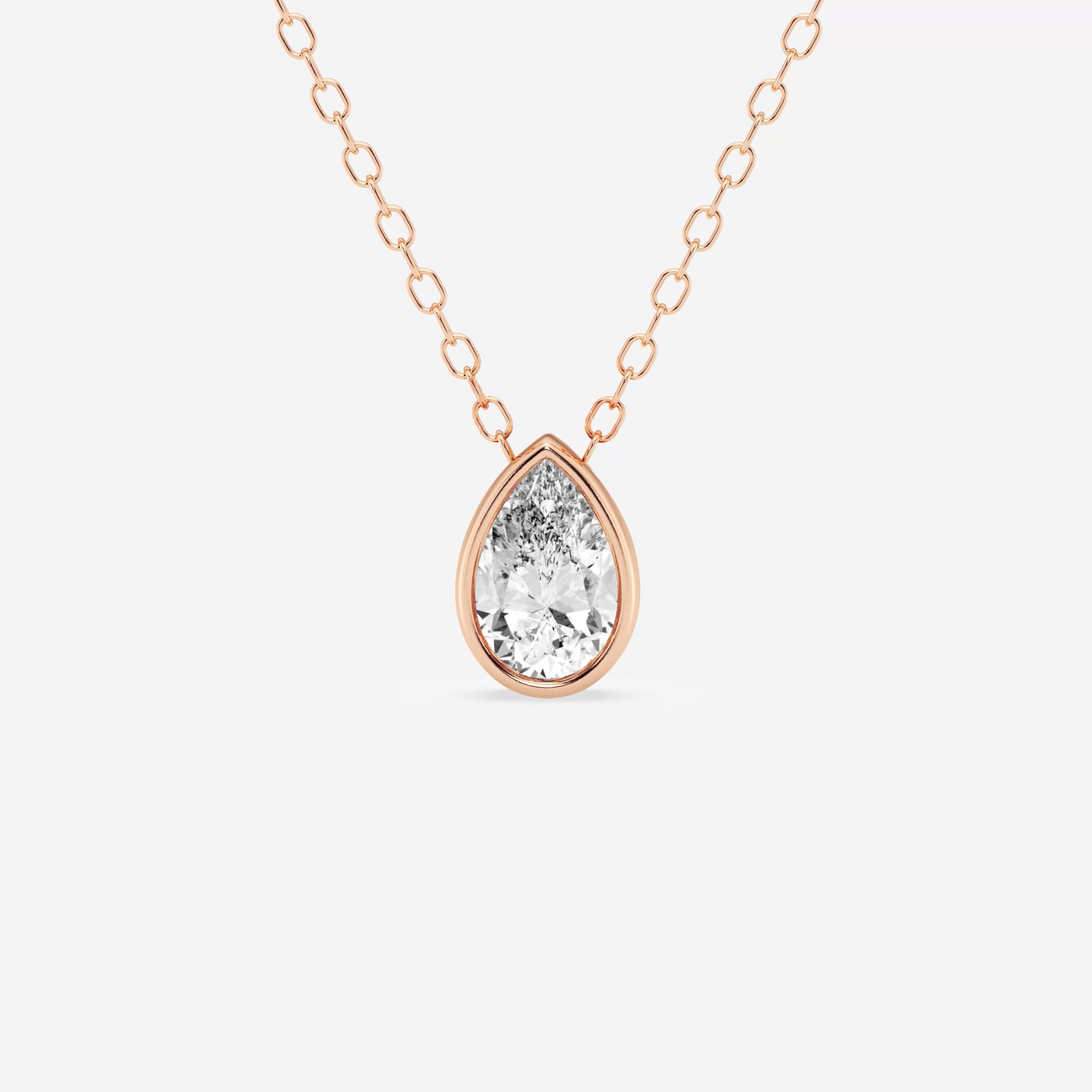 product video for 1/2 ctw Pear Lab Grown Diamond Bezel Set Solitaire Pendant with Adjustable Chain