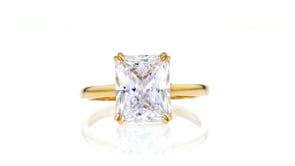 4.25 Carat CZ Ring in 14kt Yellow Gold