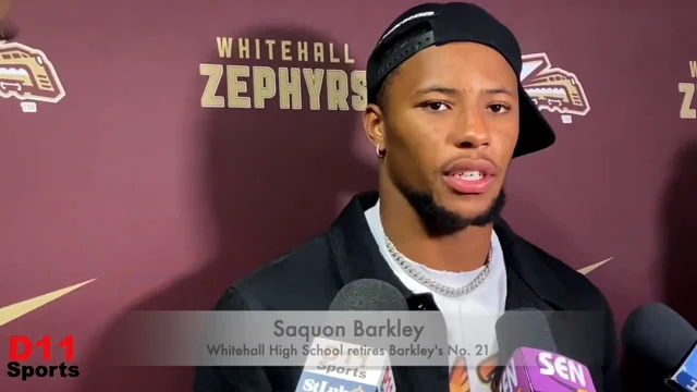 Saquon Barkley 21 Whitehall High School Zephyrs White Football