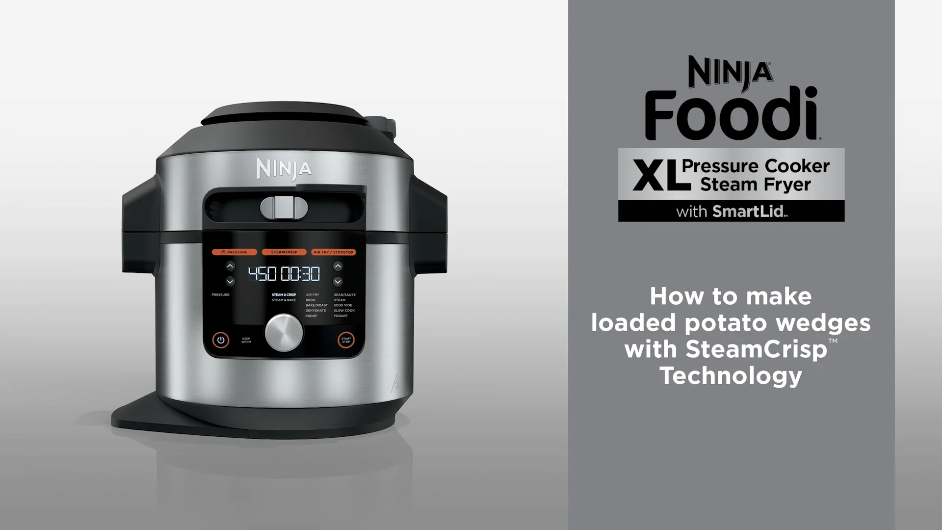 Pressure Cooker  Loaded Potato Wedges (Ninja® Foodi® XL Steam Fryer With  SmartLid™ on Vimeo