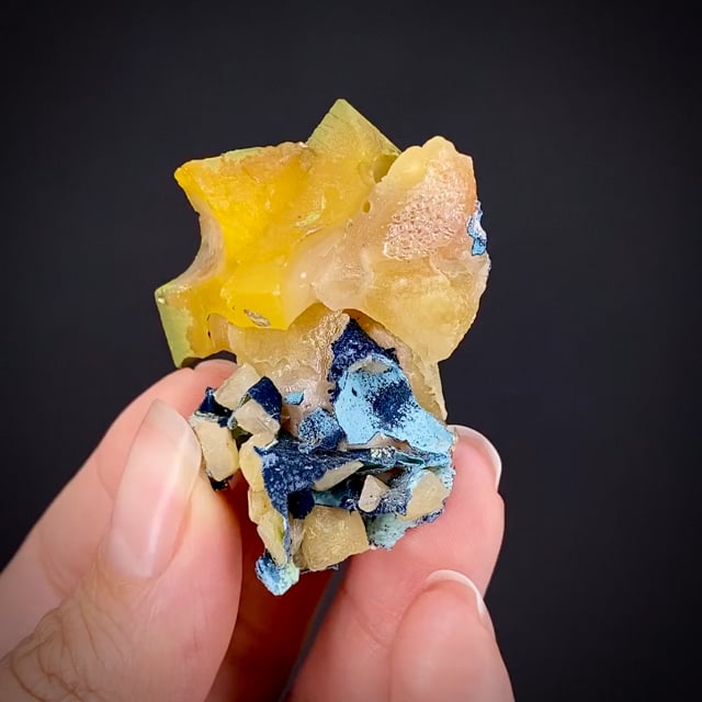 Wulfenite with Shattuckite, and Duftite