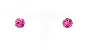 4.50 ct. t.w. Pink Topaz Stud Earrings In 14kt White Gold