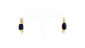 1.30 ct. t.w. Sapphire Hoop Earrings in 14kt Yellow Gold