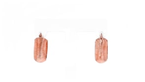 14kt Rose Gold Textured and Polished Huggie Hoop Earrings