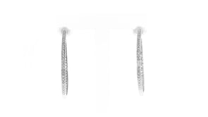 50 ct. t.w. Diamond Inside-Outside Teardrop Hoop Earrings in Sterling Silver