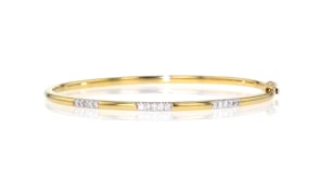 20 ct. t.w. Diamond Bangle Bracelet in 18kt Gold Over Sterling