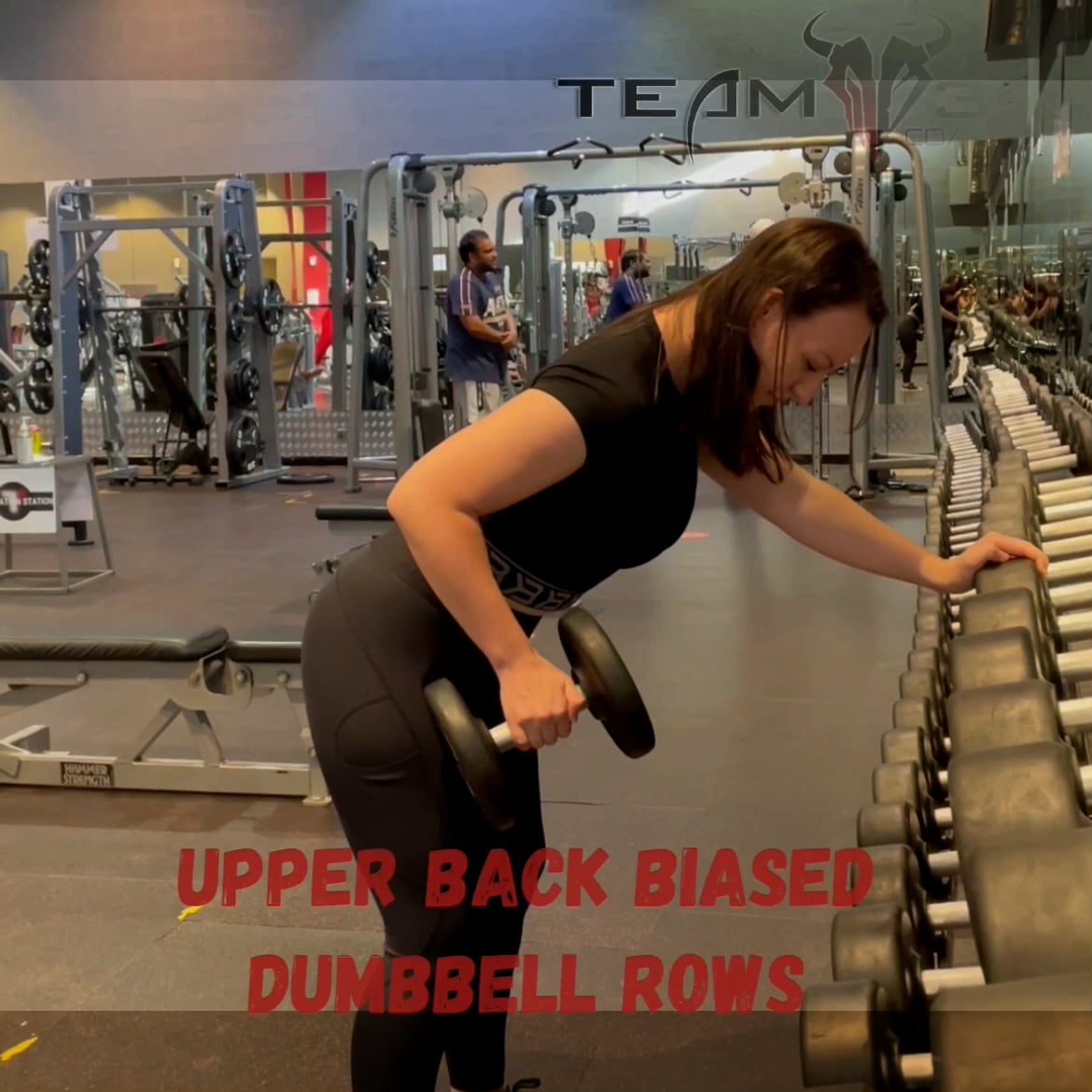 Dumbbell rows - upper back biased (female) on Vimeo