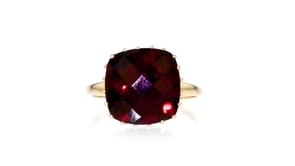 8.00 Carat Square Garnet Ring in 14kt Yellow Gold