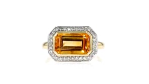 2.20 Carat Citrine and .12 ct. t.w. Diamond Ring in 14kt Yellow Gold