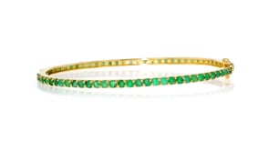 4.95 ct. t.w. Emerald Bangle Bracelet in 18kt Gold Over Sterling